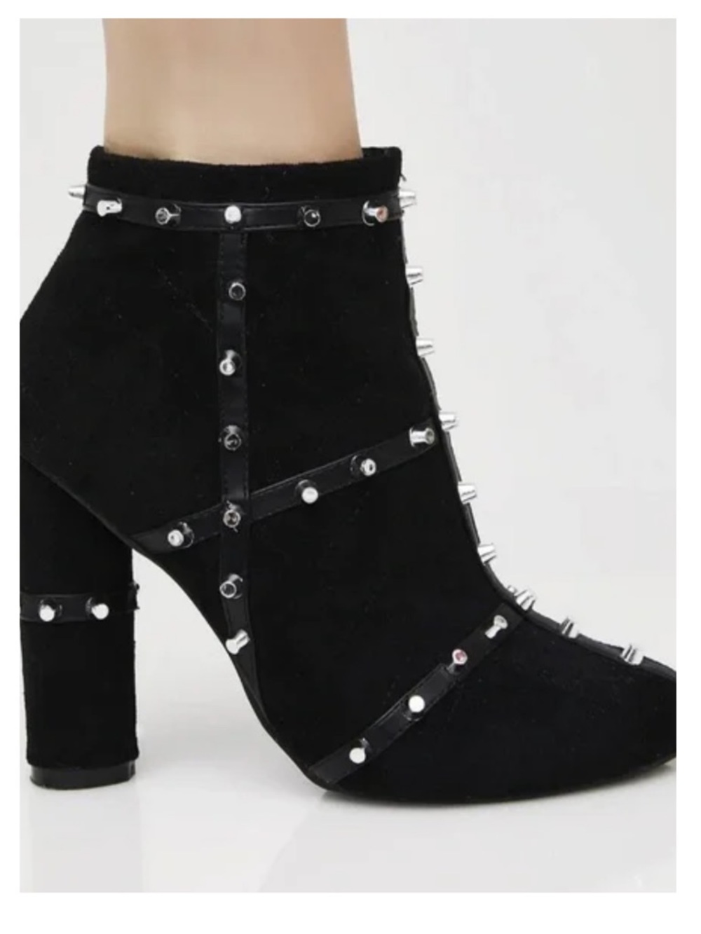 Cape Robbin Black Studded Suede Ankle Boots